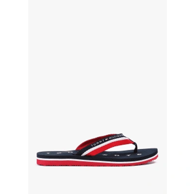 Tommy Hilfiger Womens Love New York Beach Sliders In Navy White Red In Blue