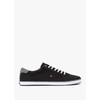TOMMY HILFIGER MENS FLAG CANVAS TRAINERS IN BLACK