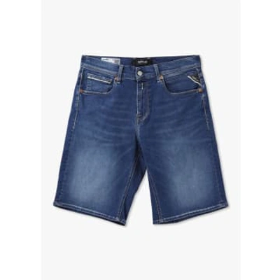 Replay Mens Grover Hyperflex Original Denim Shorts In Dark Blue