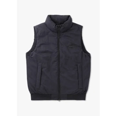 Replay Mens Quilted Gilet Vest In Deep Blue