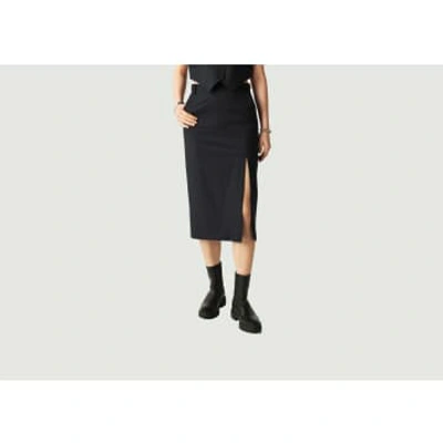 Ba&sh Peter Striped Midi Skirt In Black