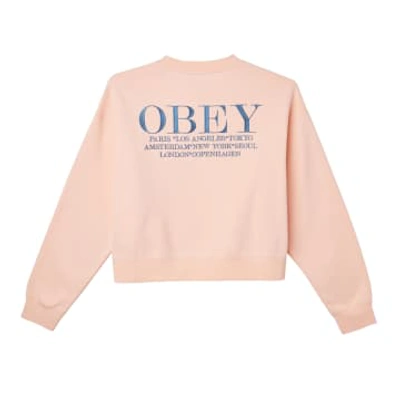 Obey W Cities Crew Peach Parfait Women's Crewneck Sweatshirt