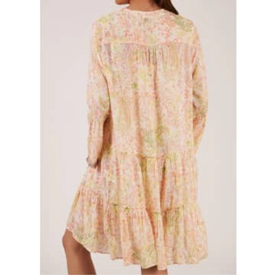 Replay Womens Long Sleeved Tiered A-line Floral Mini Dress In Pink