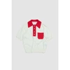CAMIEL FORTGENS 70'S KNITTED POLO WHITE/RED