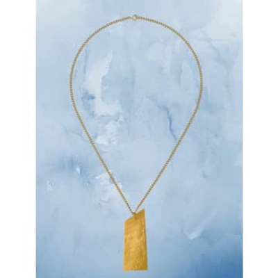 Wild Clouds Recycled Brass Abstract Pendant Necklace In Gold
