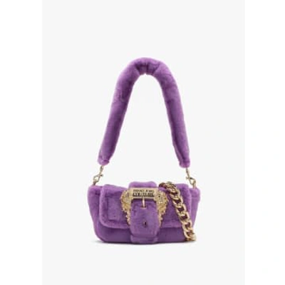 Versace Jeans Couture Womens Couture Faux Fur Bag In Lilac