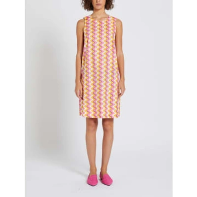 Marella Deep Rose Printed Sleeveless Shift Dress In Rosa Intenso