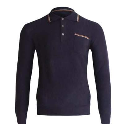 Circolo 1901 Knitted Tipped Collar Polo In Blue