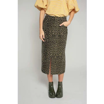 Nooki Design Frankie Khaki Leopard Skirt In Neutrals