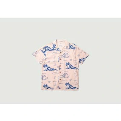 Nudie Jeans Arvid Waves Hawaii Shirt In Pink