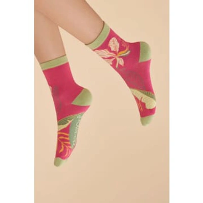 Powder Delicate Tropical Ankle Socks In Multi