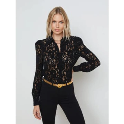 L Agence Jenica Black Lace Blouse