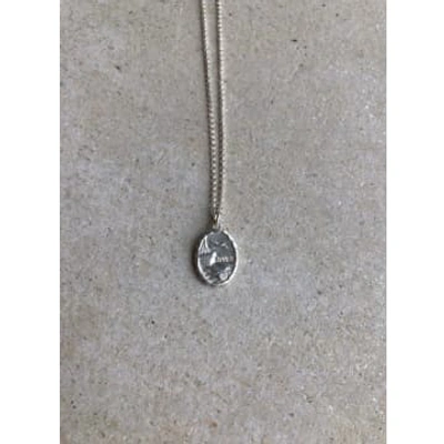 Wild Nora Oval St Christopher Necklace (silver) In Metallic