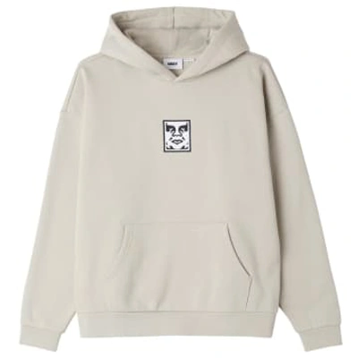 Obey Icon Extra Heavy Hoody (silver Grey) In Metallic
