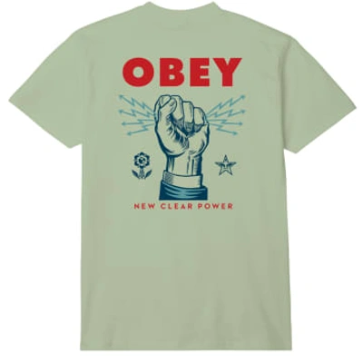 Obey New Clear Power T-shirt (cucumber) In Green