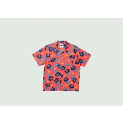 Nudie Jeans Arthur Flower Hawaiian Shirt In 红色