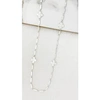 ENVY LONG WORN SILVER NECKLACE WITH SILVER FLEURS