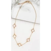ENVY SHORT GOLD NECKLACE WITH 5 WHITE FLEURS