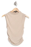 19 Cooper Gathered Boat Neck Knit Top In Neutral