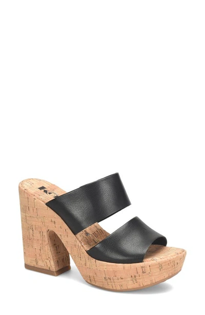 Korks Dezi Cork Platform Sandal In Black