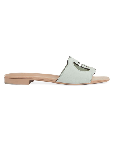 Gucci Women's Suede Slide Sandals In Green