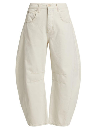 Free People Women's We The Free Good Luck Barrel Jeans In White