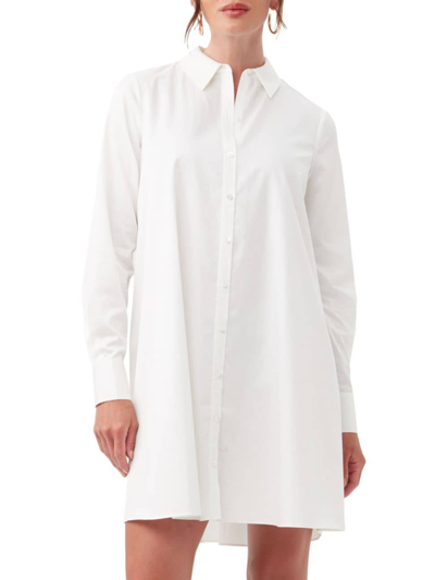 Trina Turk Women's Tulla Satten Cotton Shirtdress In White