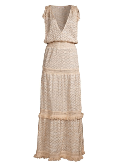 Ramy Brook Women's Dorothy Lace Cover-up Dress In Sand Chevron Fringe