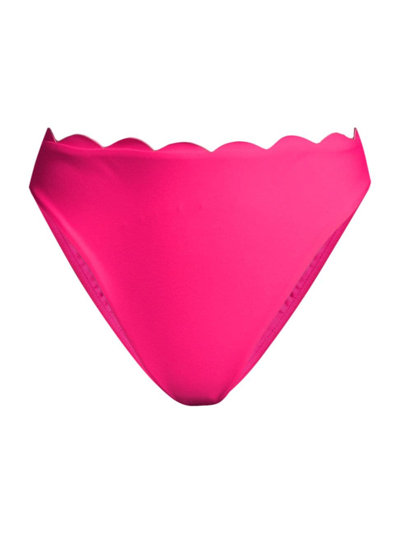 Ramy Brook Women's Amani Scalloped Bikini Bottom In Perfect Pink