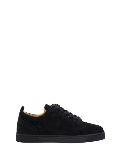 Christian Louboutin Louis Junior Suede Trainers In Black/bk