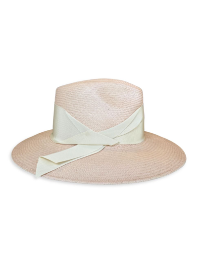 Freya Women's Gardenia Straw Fedora In Blush