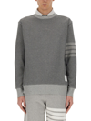 Thom Browne Grey Cotton Blend Sweatshirt In Grigio