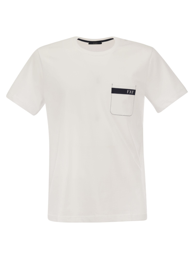FAY COTTON T-SHIRT WITH POCKET