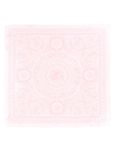 Versace Silk Scarf In Pink