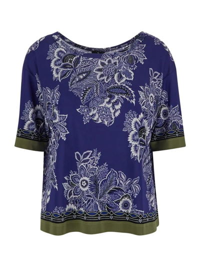 Etro Floral T-shirt In Blue