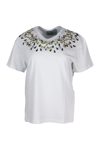 ERMANNO SCERVINO SHORT-SLEEVED ROUND-NECK COTTON T-SHIRT EMBELLISHED WITH APPLIED CRYSTALS