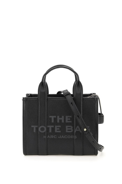 Marc Jacobs Leather The Mini Traveler Tote Bag In Black
