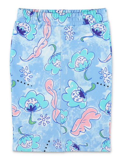 Marni Kids' Graphic-print Skirt In L.blue