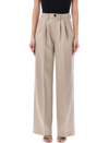 Anine Bing Carrie Pressed-crease Tailored Trousers In Taupe