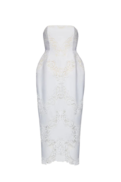 Magda Butrym Sculpted Embroidered Cotton Maxi Dress In White