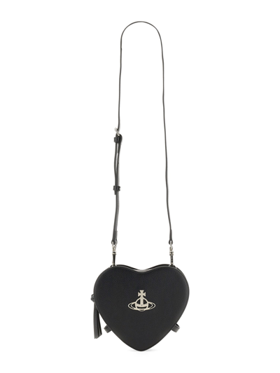 Vivienne Westwood Love Shape Leather Bag In Black