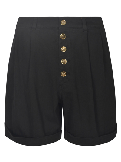 Etro Buttoned High Waist Shorts In Black