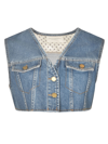 PHILOSOPHY DI LORENZO SERAFINI DENIM CROPPED TOP