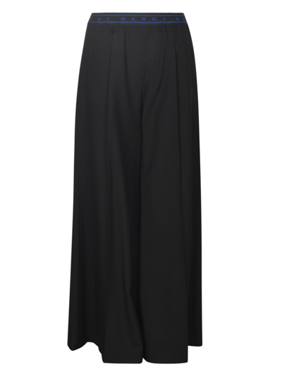 Marni Straight Wide Fit Trousers In Black