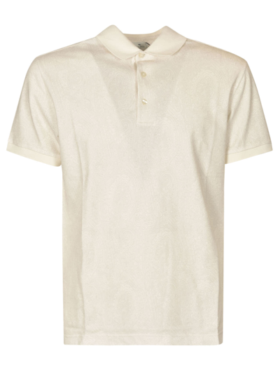 Etro Paisley Print Regular Polo Shirt In White