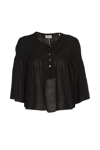 Isabel Marant Étoile Pleated Drawstring Blouse In Black