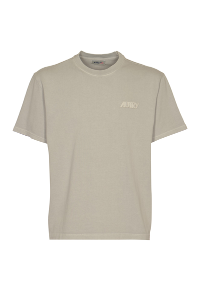 Autry Logo Embroidered Regular T-shirt In Grey