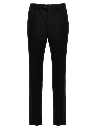 Saint Laurent Wool Straight-leg Pants In Black