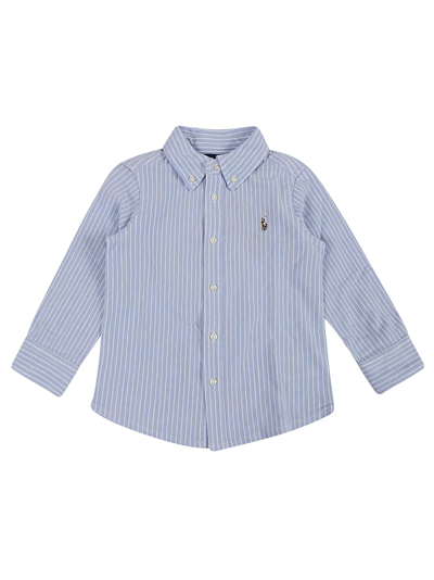 Ralph Lauren Kids' Ls Fb Bd Clr-shirts-sport Shirt In Dress Shirt Blue White
