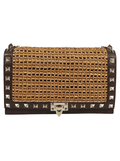 Valentino Garavani Pouch Rockstud In T Tabacco Cacao